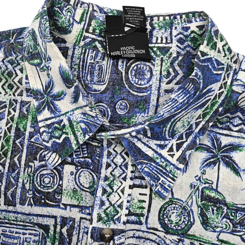 Harley Davidson Tori Richard Hawaiian Camp Shirt Mens XL Abstract All Over Print - Picture 7 of 10